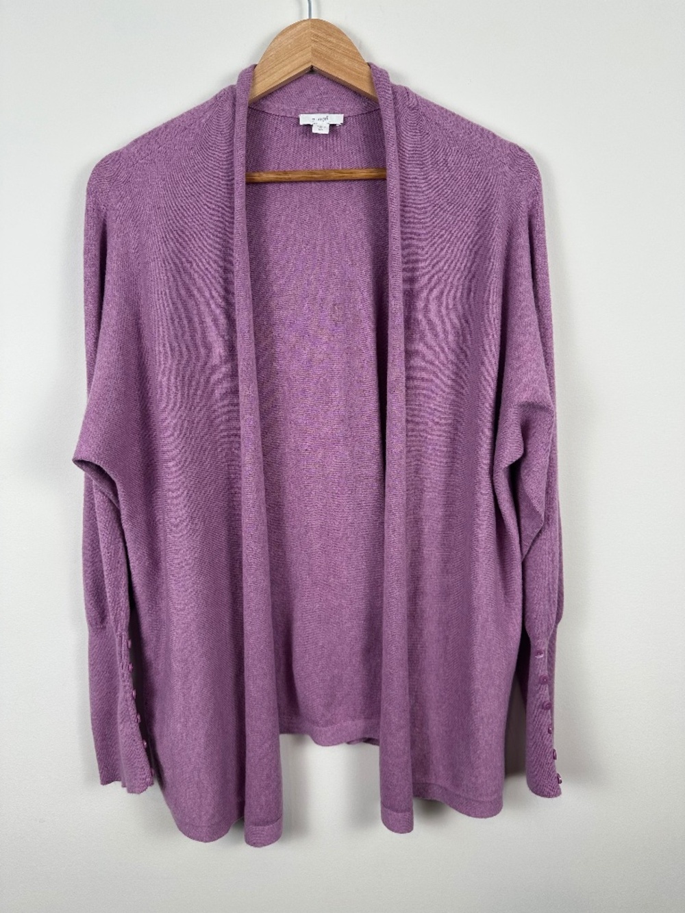 J.Jill Pure Jill Buttoned Cuff Cardigan Cashmere Blend Purple XL Tall